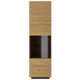 VITRINE  in massiv Wildeiche Anthrazit, Wildeiche - Wildeiche/Anthrazit, Natur, Glas/Holz (56/200/40cm) - Dieter Knoll