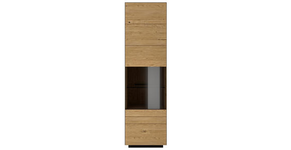 VITRINE in massiv Wildeiche Anthrazit, Wildeiche - Wildeiche/Anthrazit, Natur, Glas/Holz (56/200/40cm) - Dieter Knoll