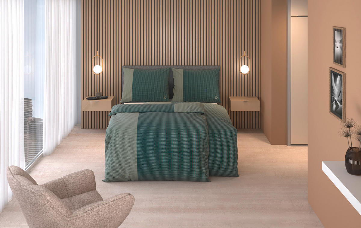 BETTWÄSCHE 2-teilig Satin 140/200 cm  - Grün, Design, Textil (140/200cm) - Dieter Knoll