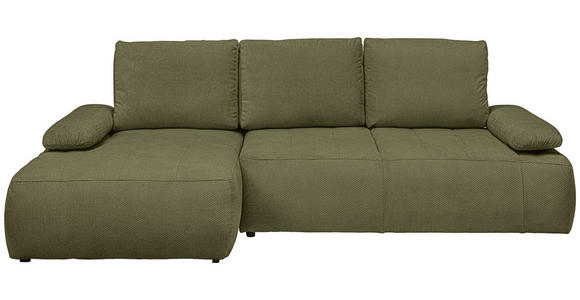 ECKSOFA  in Webstoff Olivgrün  - Schwarz/Olivgrün, KONVENTIONELL, Kunststoff/Textil (162/282cm) - Carryhome