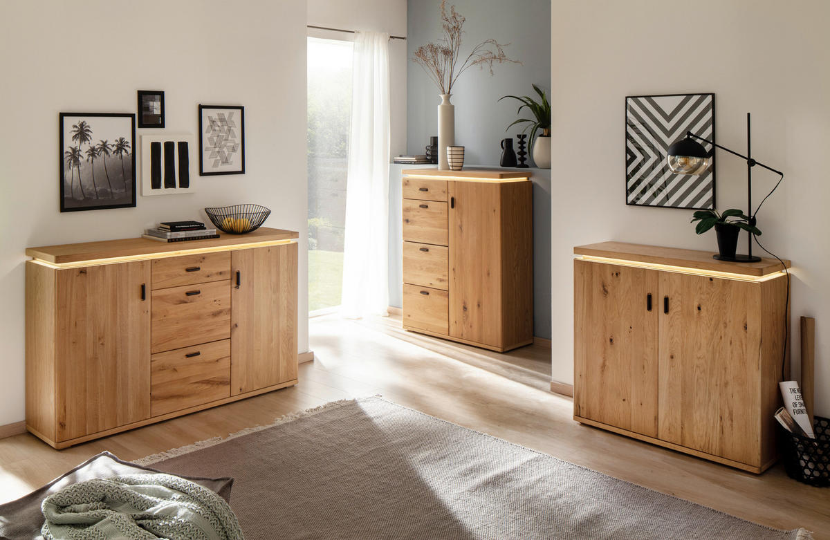 SIDEBOARD  in 150/95/38 cm  - Eichefarben/Anthrazit, Natur, Holz/Holzwerkstoff (150/95/38cm)