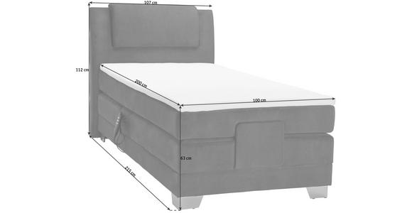 BOXSPRINGBETT 100/200 cm in Dunkelbraun - Dunkelbraun/Silberfarben, Design, Kunststoff/Textil (100/200cm) - Esposa
