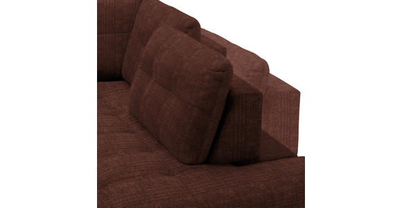 ECKSOFA in Flachgewebe, Leinenoptik Rotbraun  - Rotbraun/Schwarz, Design, Textil/Metall (247/208cm) - Xora