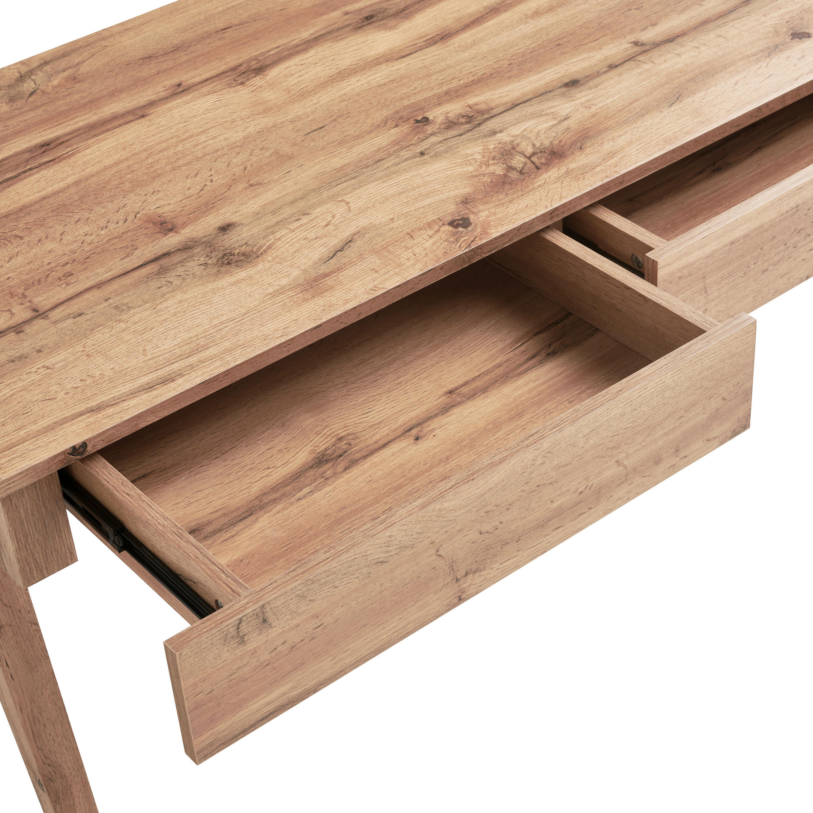 Thumbnail - Mid.you Schreibtisch, Eiche Wotan, Holzwerkstoff, 2 Schublade(n) Schubladen, rechteckig, Säule, 60x76x120 cm, Bsci, Arbe...