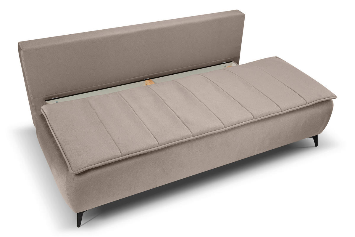 SCHLAFSOFA SENDI  mit Beige  - Beige/Schwarz, Basics, Textil/Metall (210/103/90cm) - MID.YOU