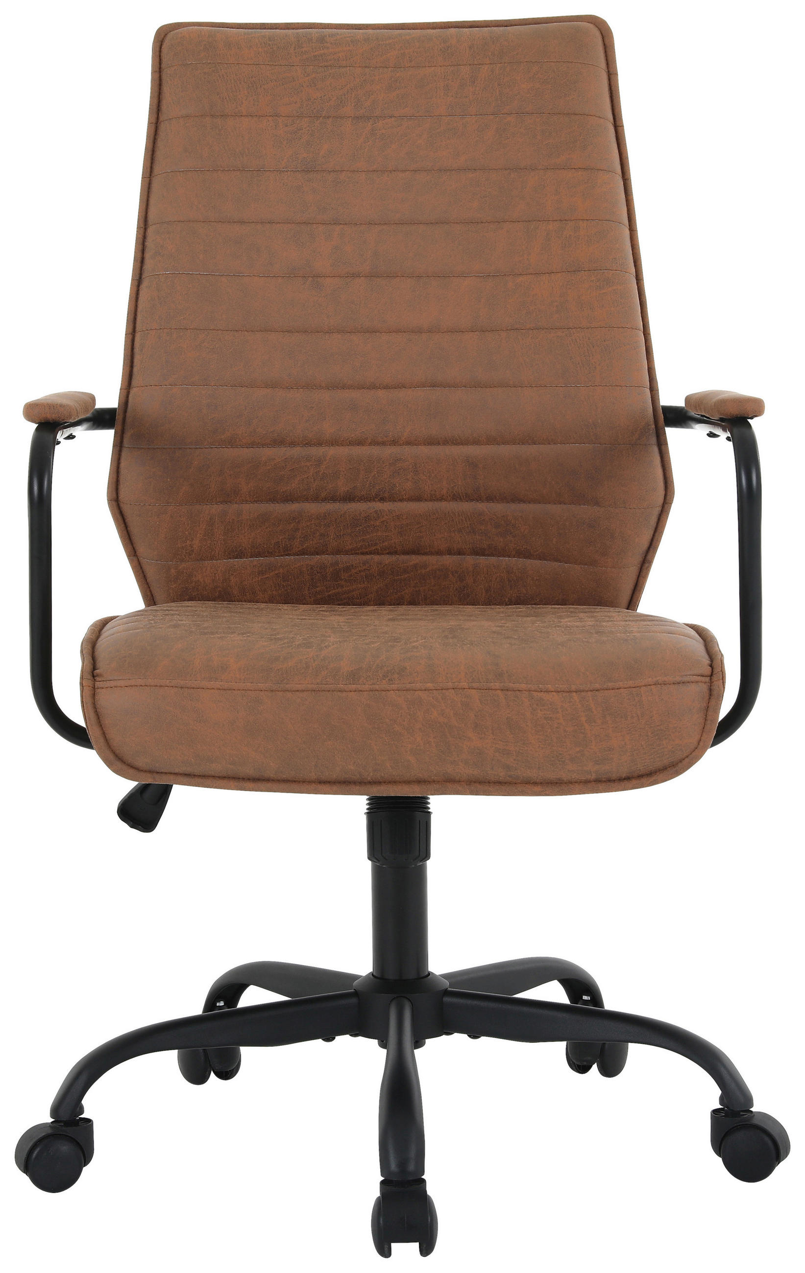 SNURRSTOL  i mikrofiber brun  - brun/svart, Design, metall/textil (62/100-109,5/65,5cm) - Carryhome
