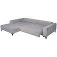 ECKSOFA  in Chenille Hellgrau  222/279 cm  - Hellgrau/Schwarz, KONVENTIONELL, Kunststoff/Textil (222/279cm) - Hom`in