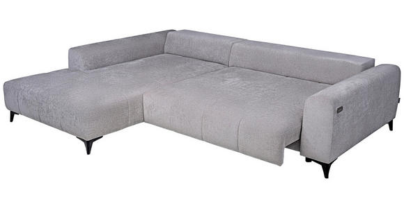 ECKSOFA  in Chenille Hellgrau  222/279 cm  - Hellgrau/Schwarz, KONVENTIONELL, Kunststoff/Textil (222/279cm) - Hom`in