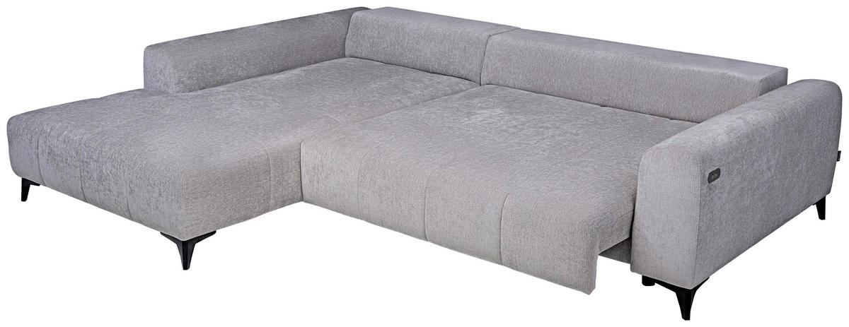 HÖRNSOFFA i chenille ljusgrå  - ljusgrå/svart, Klassisk, textil/plast (222/279cm) - MID.YOU