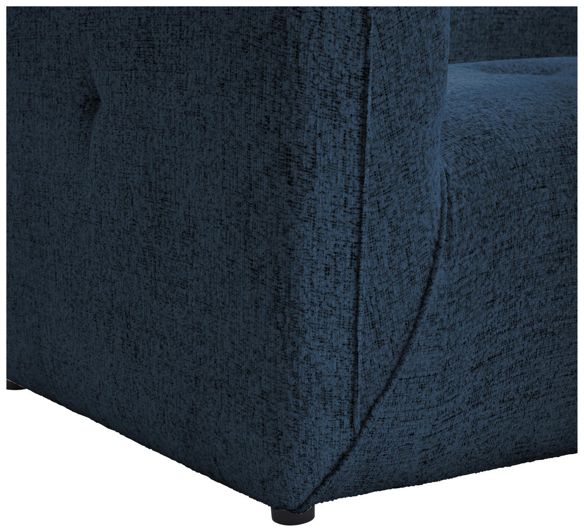 ECKSOFA in Chenille Dunkelblau  - Schwarz/Dunkelblau, Konventionell, Kunststoff/Textil (255/164cm) - MID.YOU