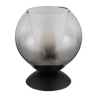 TISCHLEUCHTE - Klar/Schwarz, Basics, Glas/Textil (15/20.5cm) - Globo