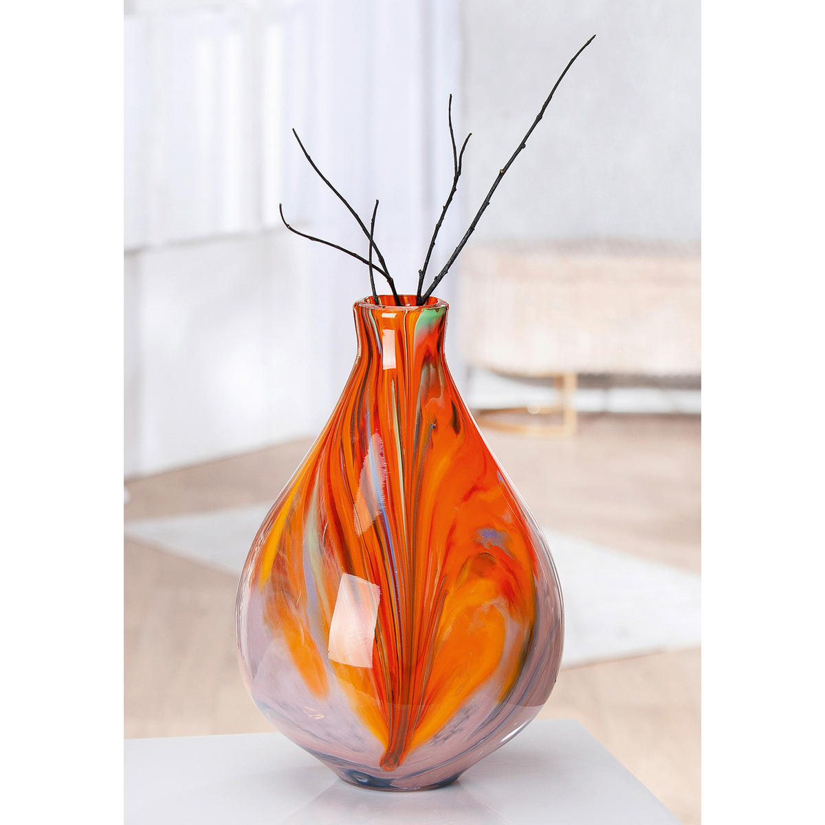 DEKOVASE  - Rot, Basics, Glas (22/33cm)