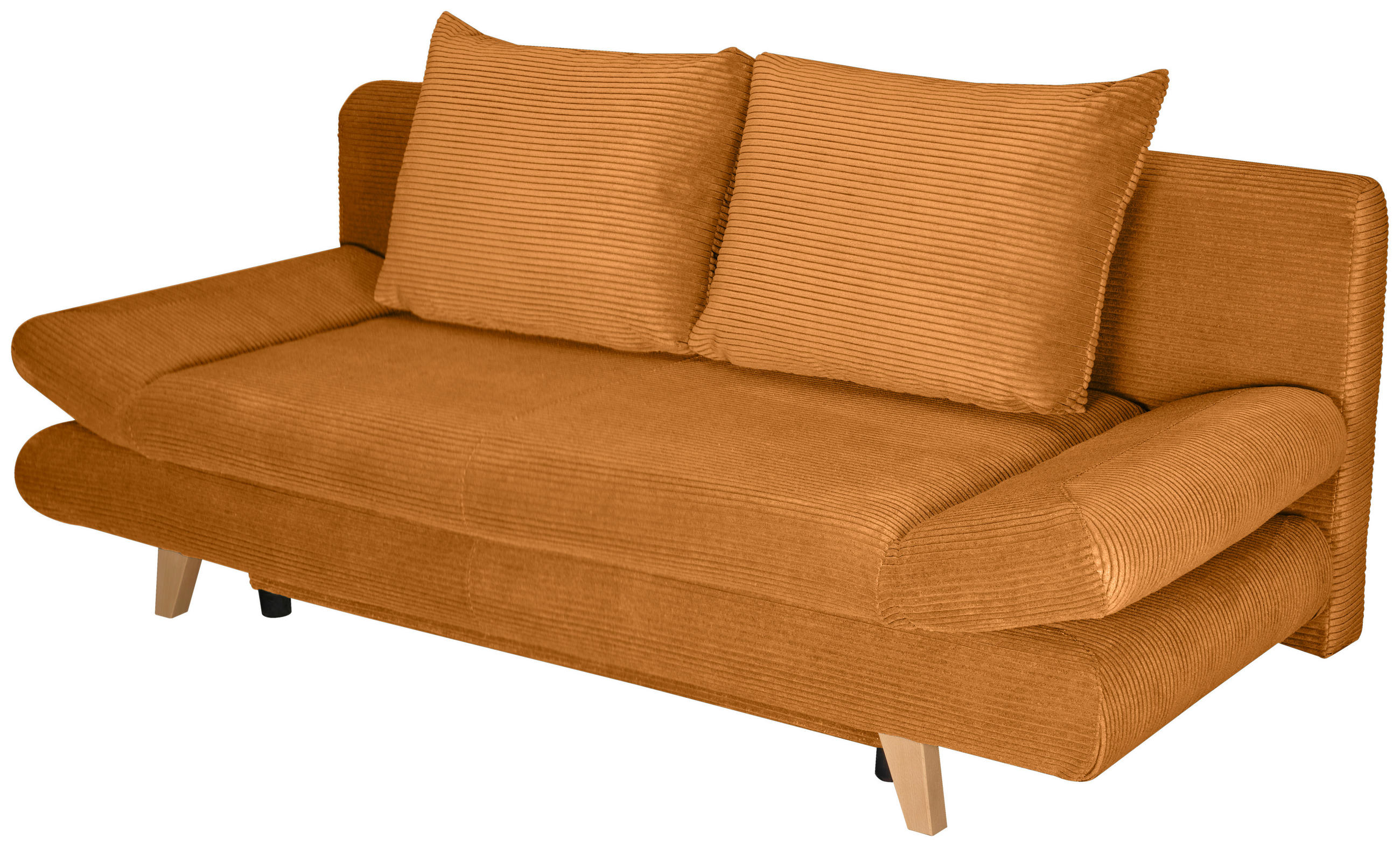SCHLAFSOFA Cord Kupferfarben  - Buchefarben/Kupferfarben, KONVENTIONELL, Holz/Textil (200/75/85cm) - Carryhome