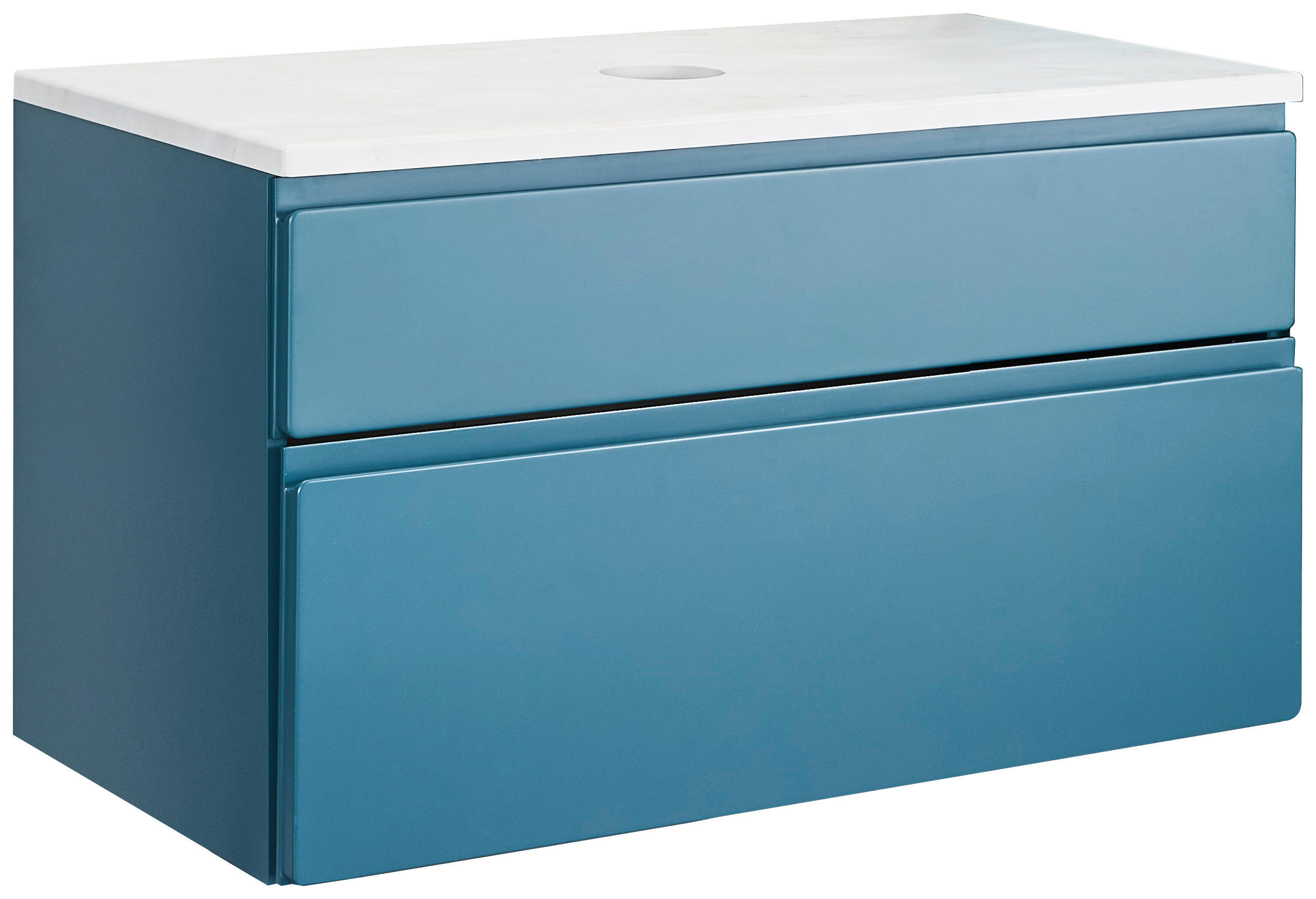 WASCHBECKENUNTERSCHRANK 90/55/47 cm  - Dunkelblau/Weiß, MODERN, Holzwerkstoff (90/55/47cm) - Welnova