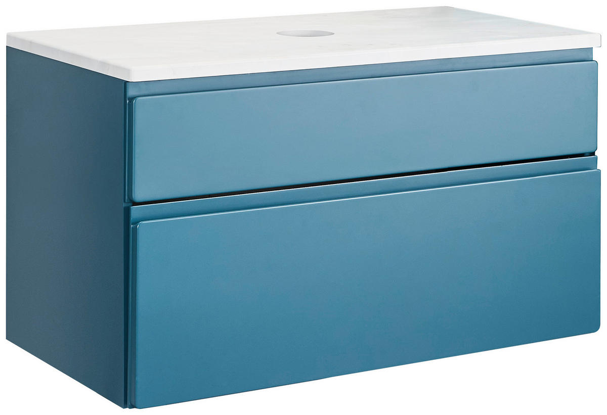 WASCHBECKENUNTERSCHRANK 90/55/47 cm  - Weiss/Dunkelblau, Modern, Holzwerkstoff (90/55/47cm) - Welnova