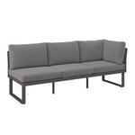 LOUNGESOFA  - Dunkelgrau/Anthrazit, Design, Textil/Metall (201/74/76cm) - Dieter Knoll