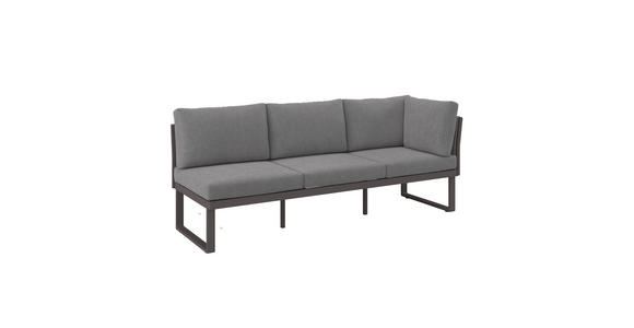 LOUNGESOFA  - Dunkelgrau/Anthrazit, Design, Textil/Metall (201/74/76cm) - Dieter Knoll