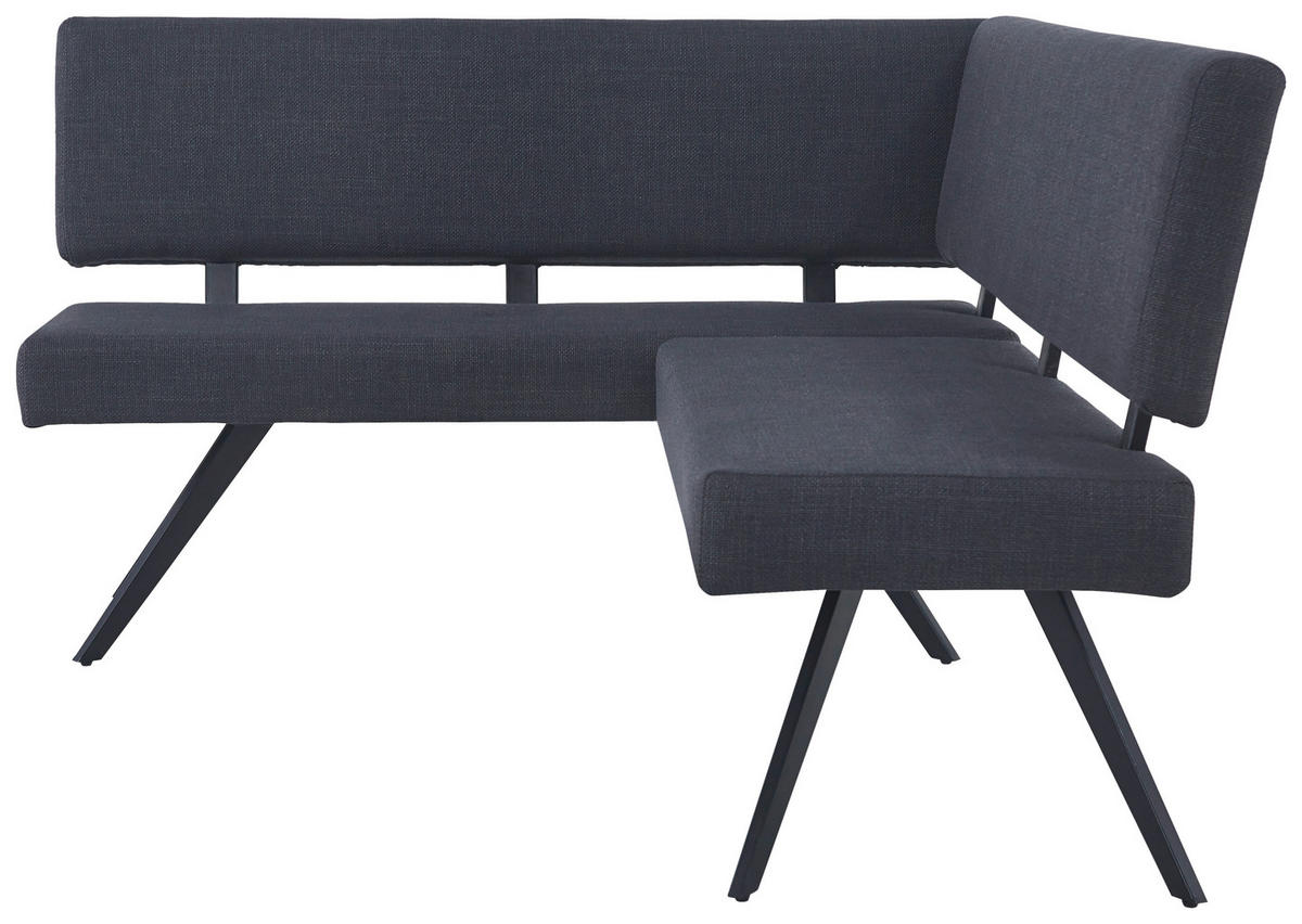 ECKBANK  in Dunkelgrau  - Dunkelgrau/Schwarz, KONVENTIONELL, Textil/Metall (190/150/90/62cm) - MID.YOU