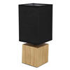 TISCHLEUCHTE 12/12/30 cm   - Schwarz/Naturfarben, KONVENTIONELL, Holz/Textil (12/12/30cm) - Globo
