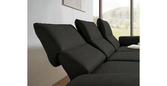 ECKSOFA  in Flachgewebe Anthrazit  255-365/175-224 cm  - Anthrazit/Schwarz, Design, Textil/Metall (255-365/175-224cm) - Dieter Knoll
