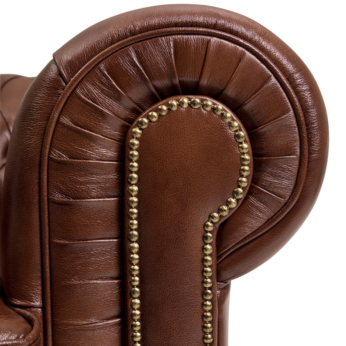 CHESTERFIELD-SESSEL in Echtleder Braun  - Nussbaumfarben/Braun, Konventionell, Leder/Holzwerkstoff (110/74/98cm) - Max Winzer