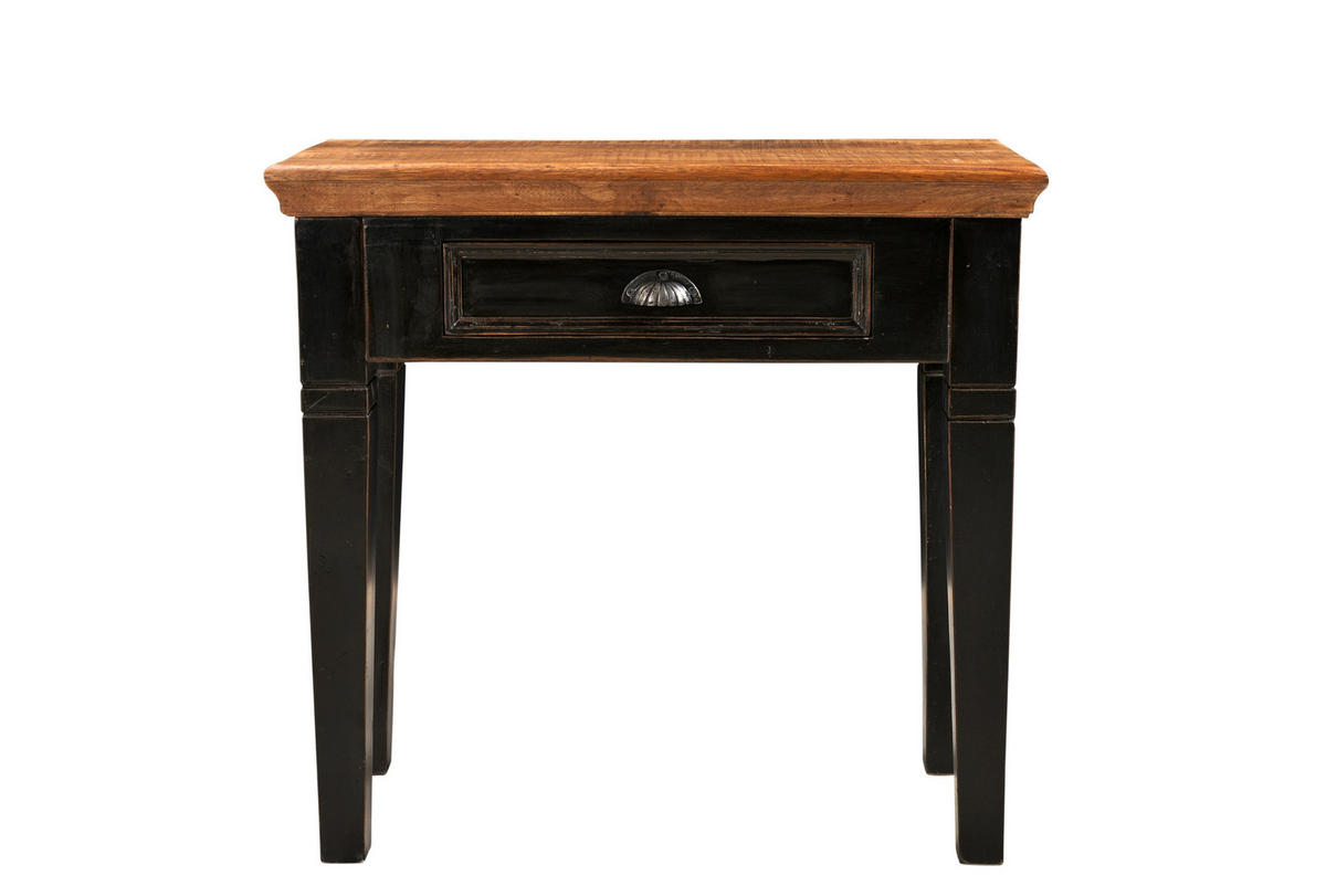 KONSOLENTISCH Mangoholz massiv Schwarz, Honig  - Schwarz/Honig, Design, Holz/Holzwerkstoff (80/80/35cm) - MID.YOU