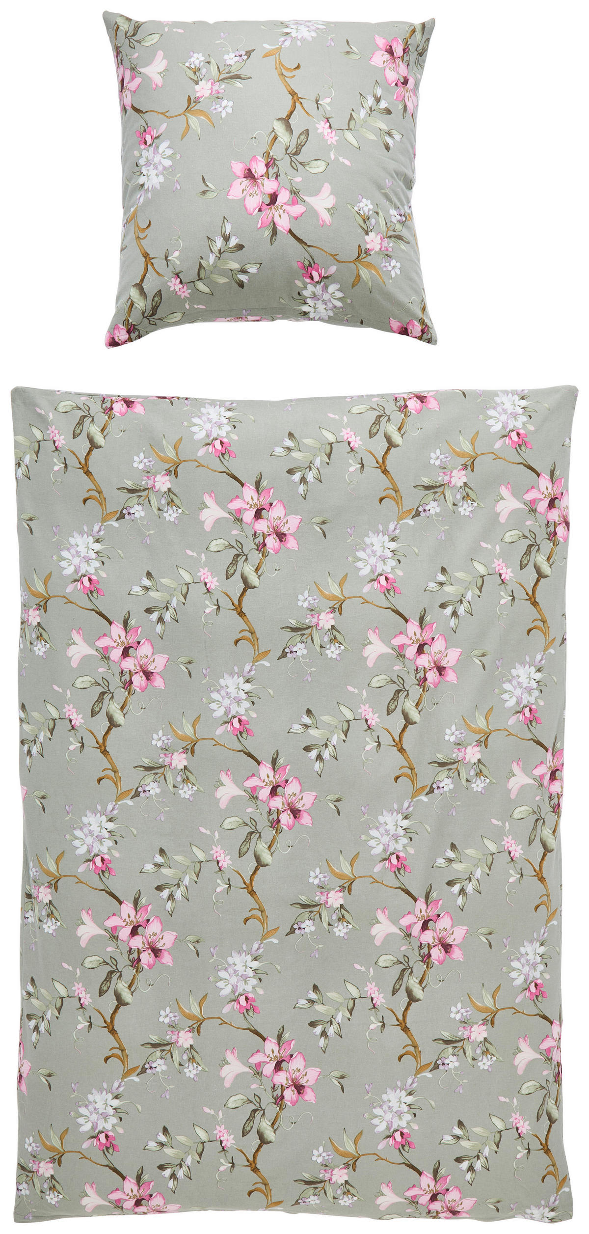 BETTWÄSCHE Flanell 155/220 cm  - Olivgrün, Design, Textil (155/220cm) - Estella