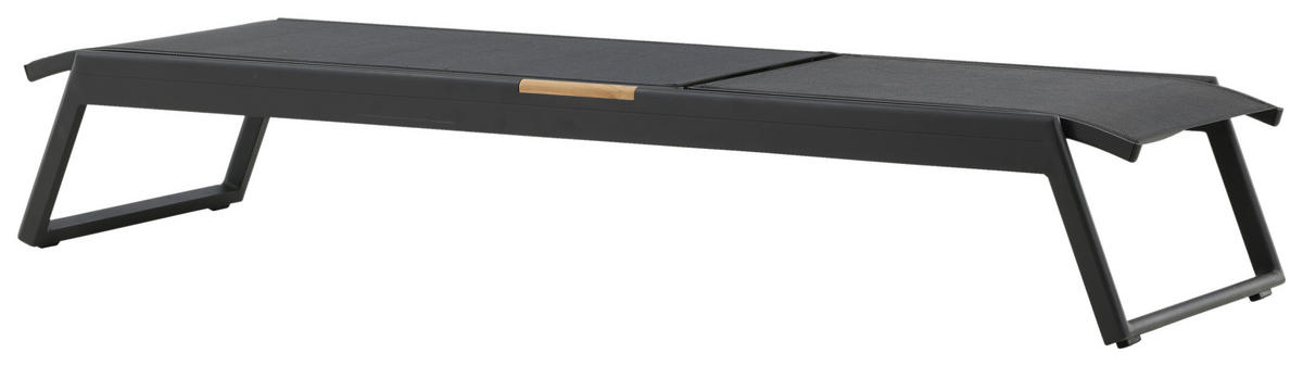 SONNENLIEGE 60/35/200 cm  - Schwarz, KONVENTIONELL, Metall (60/35/200cm) - Gardenson