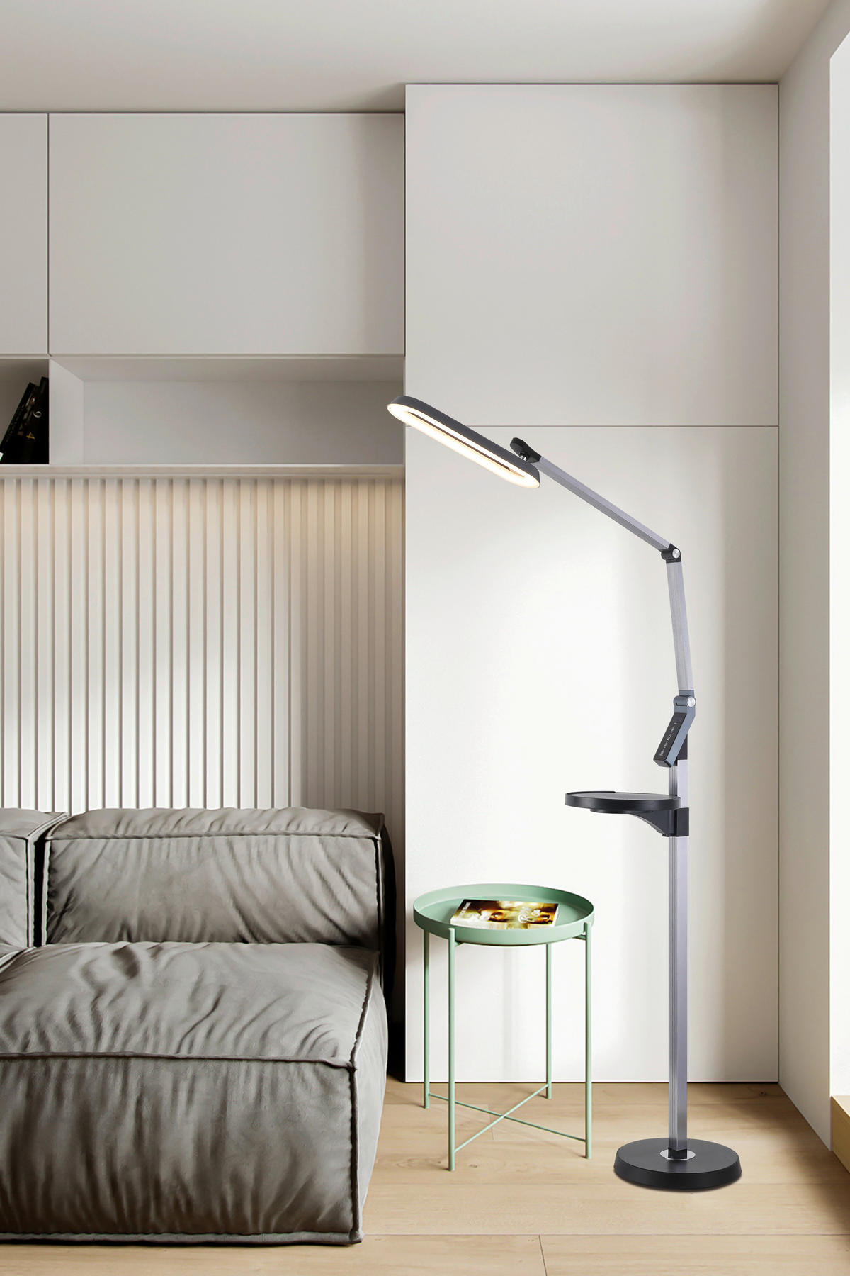 LED-STEHLEUCHTE - Anthrazit/Schwarz, Trend, Kunststoff/Metall (27,2/71/135cm) - Novel