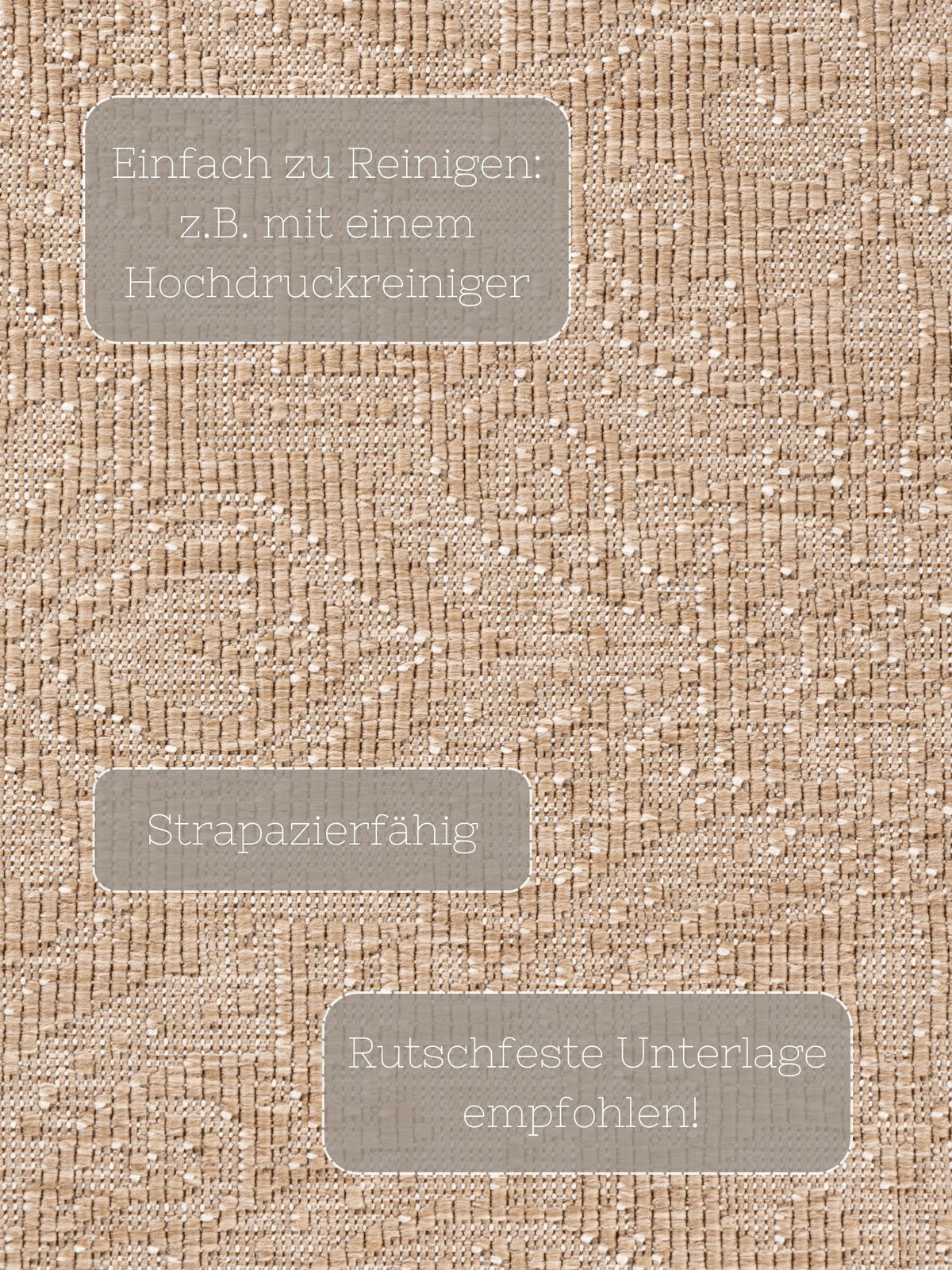 OUTDOORTEPPICH 160 cm Duet Sandfarben, Weiß  - Sandfarben/Weiß, Design, Kunststoff (160cm) - Hanse Home