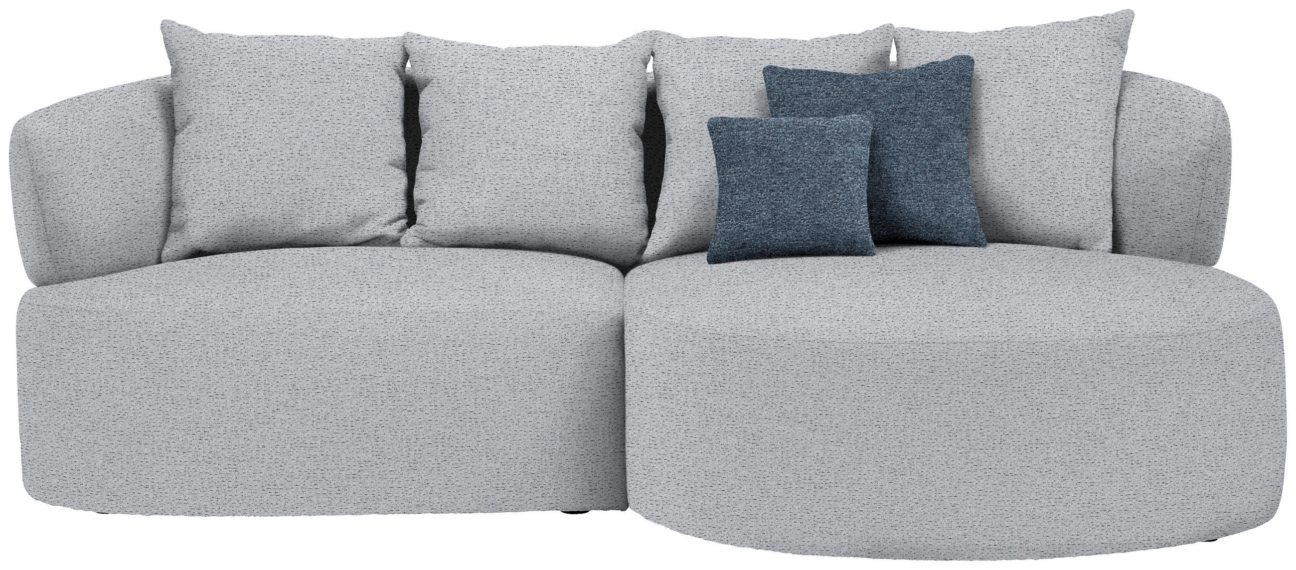 ECKSOFA in Chenille Grau  235/166 cm  - Blau/Schwarz, MODERN, Kunststoff/Textil (235/166cm) - Hom`in