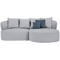 ECKSOFA in Chenille Grau  235/166 cm  - Blau/Schwarz, MODERN, Kunststoff/Textil (235/166cm) - Hom`in