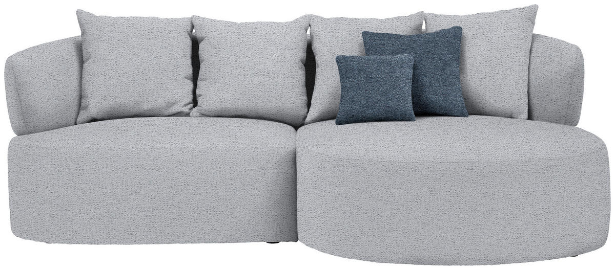 ECKSOFA in Chenille Grau  235/166 cm  - Blau/Schwarz, MODERN, Kunststoff/Textil (235/166cm) - Hom`in