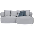 ECKSOFA in Chenille Grau  - Blau/Schwarz, MODERN, Kunststoff/Textil (235/166cm) - Hom`in