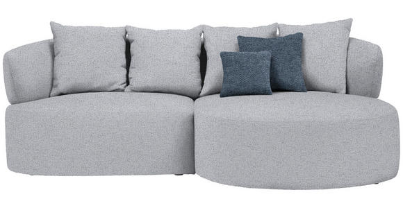 ECKSOFA in Chenille Grau  - Blau/Schwarz, MODERN, Kunststoff/Textil (235/166cm) - Hom`in