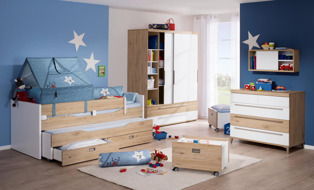 SCHIEBETÜRENSCHRANK 2-türig Weiß, Eichefarben  - Eichefarben/Silberfarben, Design, Holzwerkstoff/Metall (164,1/206,9/63,9cm) - Paidi