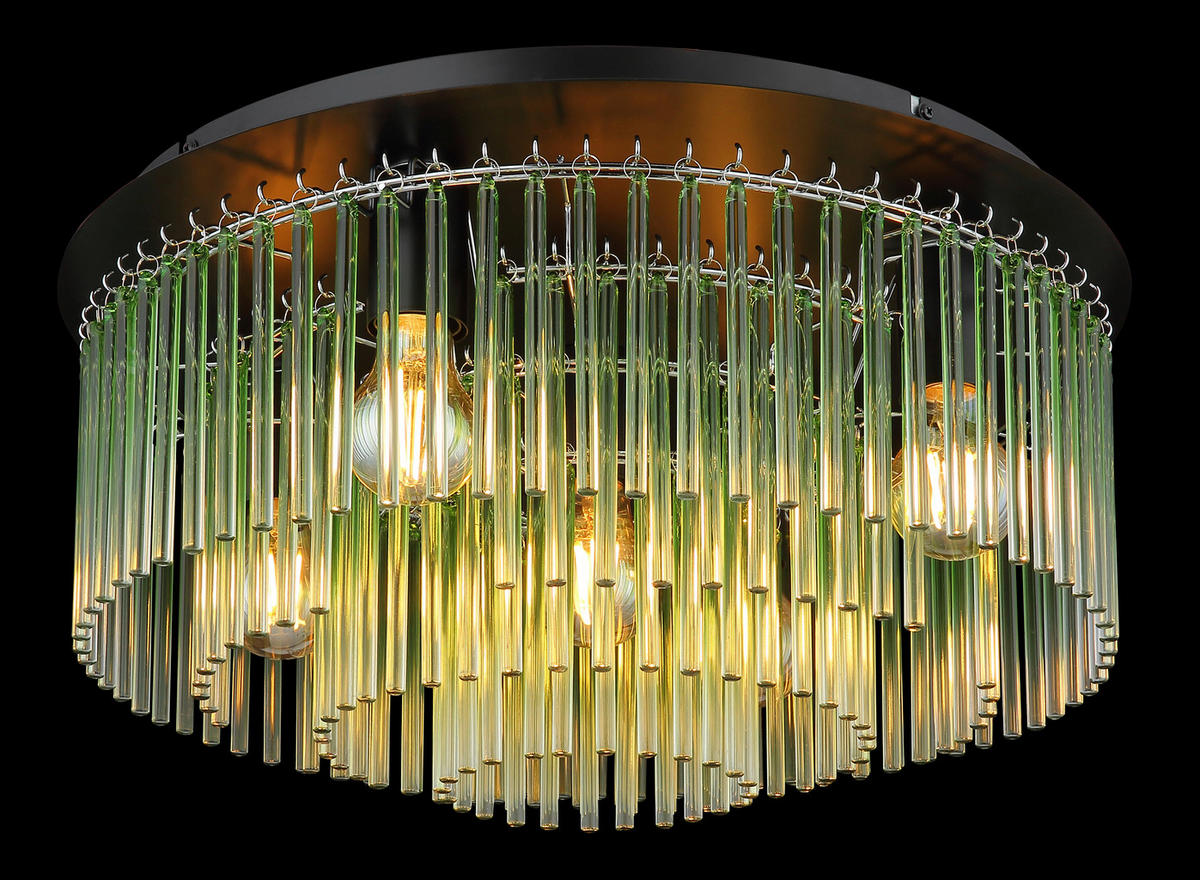 DECKENLEUCHTE  50/25 cm    - Klar/Chromfarben, LIFESTYLE, Glas/Metall (50/25cm) - Globo