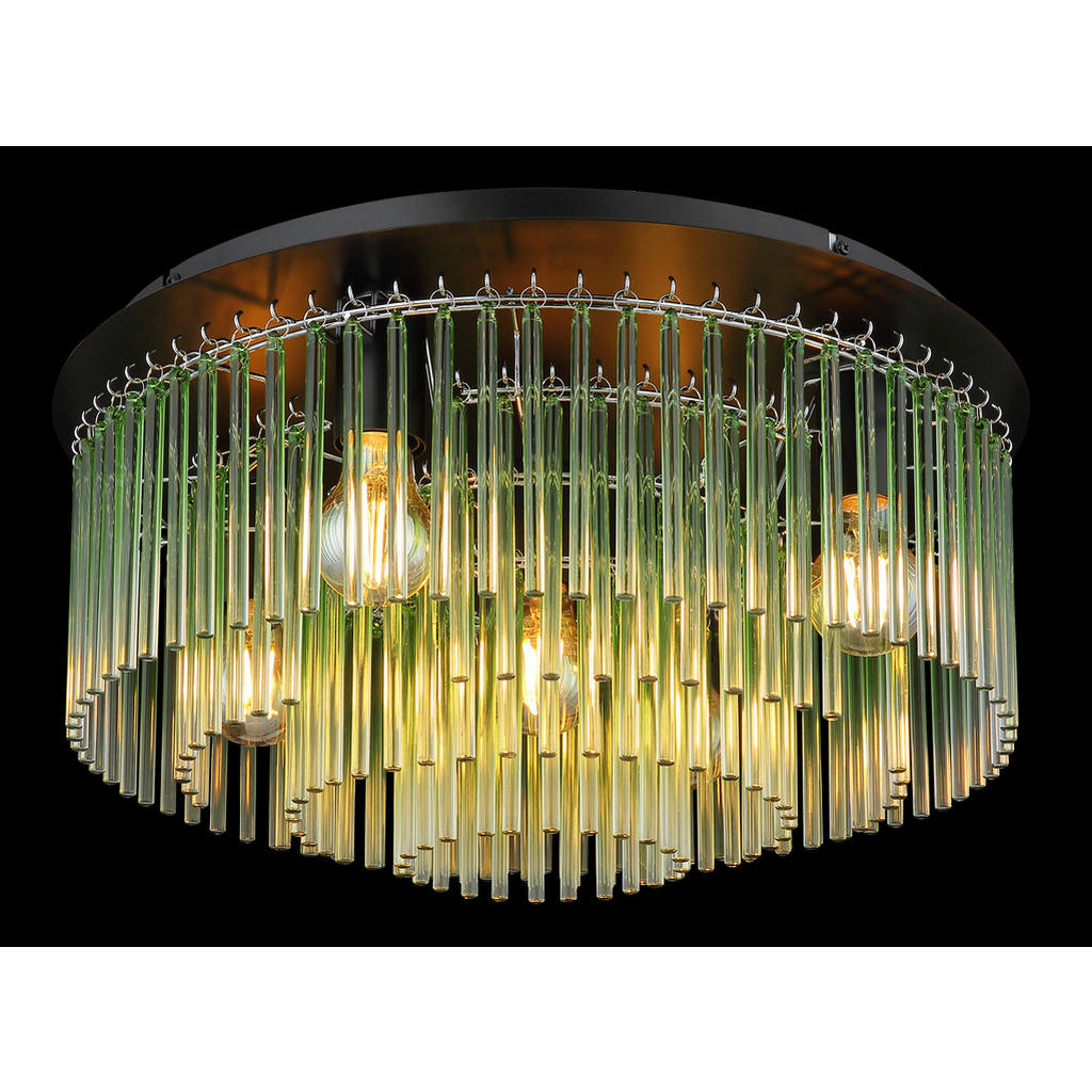 Thumbnail - Globo Deckenleuchte Gorley, Grün, Klar, Schwarz, Chrom, Metall, Glas, 25 cm, CE, Lampen & Leuchten, Innenbeleuchtung, Le...