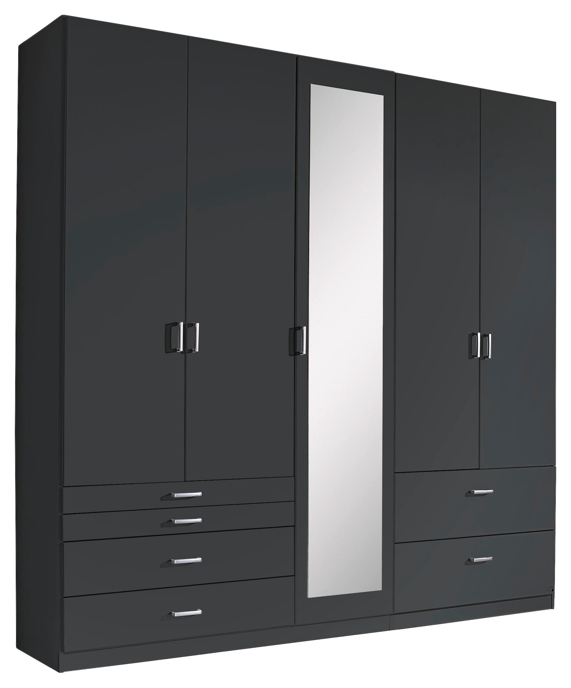 DREHTÜRENSCHRANK Grau  - Alufarben/Grau, Basics, Glas/Holzwerkstoff (226/229/54cm) - Xora