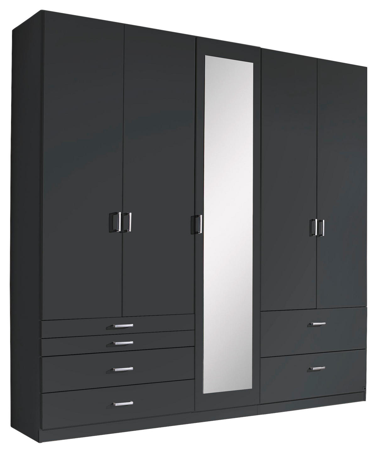 DREHTÜRENSCHRANK  in Grau  - Alufarben/Grau, Basics, Glas/Holzwerkstoff (226/229/54cm) - Xora