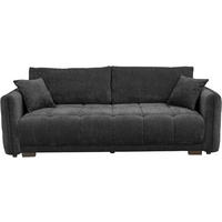 BOXSPRINGSOFA Chenille Anthrazit  inkl. Zierkissen, Rückenkissen, Bettkasten, Schlaffunktion  - Anthrazit/Schwarz, KONVENTIONELL, Kunststoff/Textil (235/94/103cm) - Novel