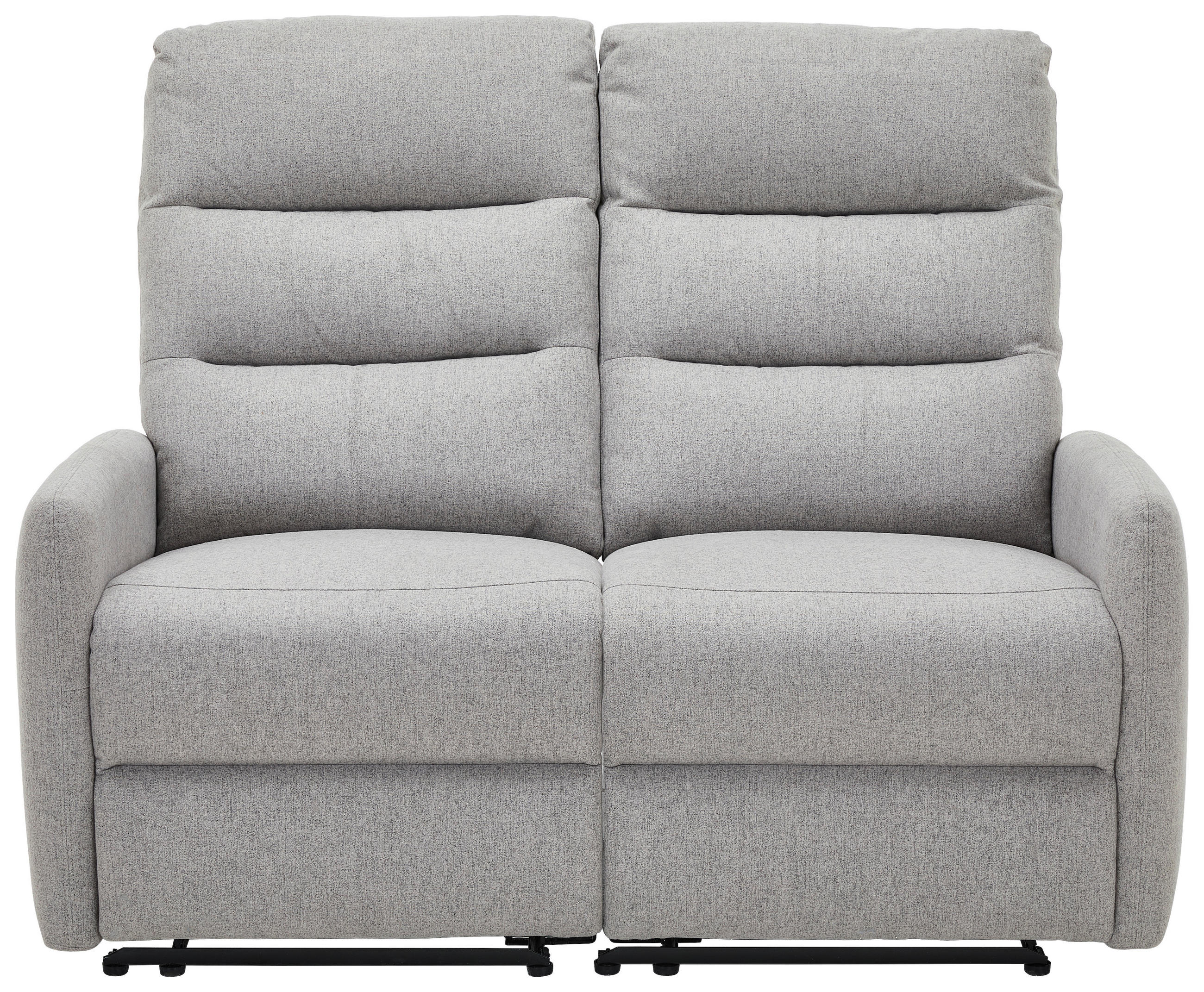 2-SITZER-SOFA Webstoff Hellgrau  - Hellgrau/Schwarz, Design, Kunststoff/Textil (134/105/94cm) - Carryhome