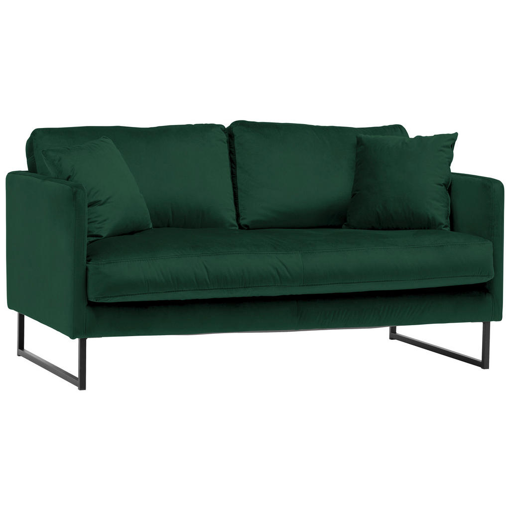 Thumbnail - Carryhome 2-Sitzer-Sofa, Dunkelgrün, Textil, Füllung: Silikon,Silikon, 150x78x84 cm, Made in EU, Typenauswahl, Stoffausw...