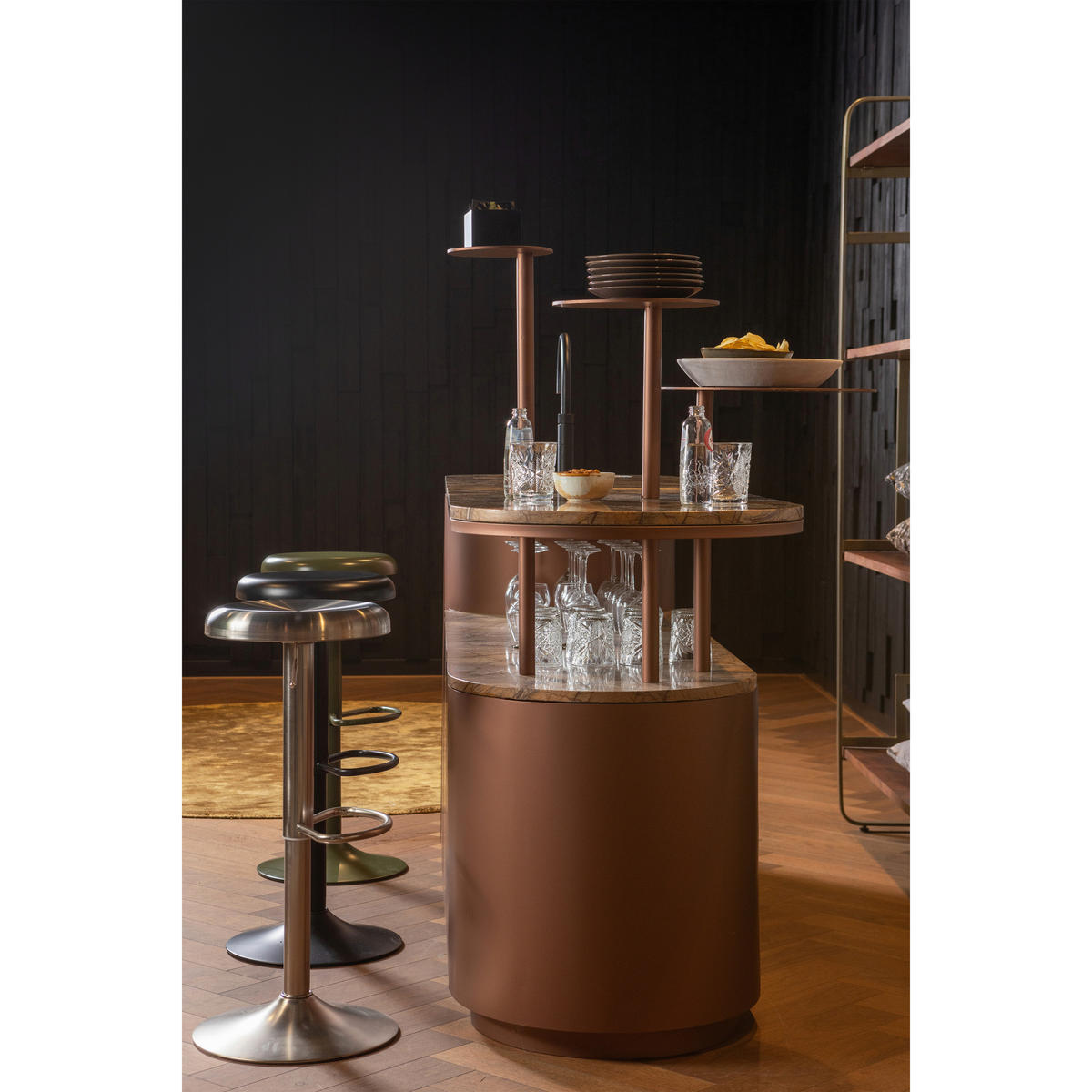 BARHOCKER Grün Aluminium mit Griff  - Grün, Design, Metall (39/81/39cm) - Livetastic