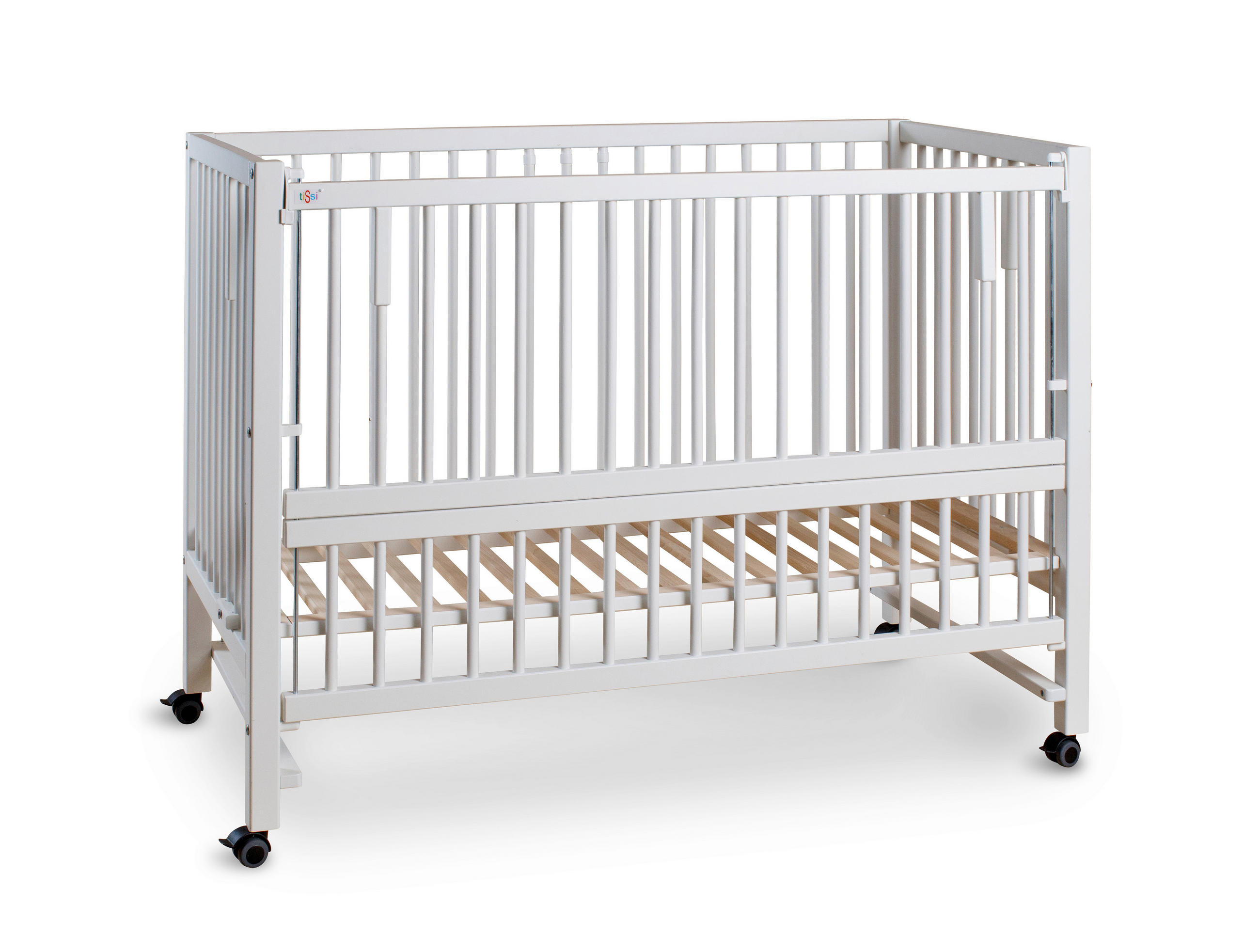 BEISTELLBETT Hajo   - Weiß, Basics, Holz (124/90/64cm) - tiSsi