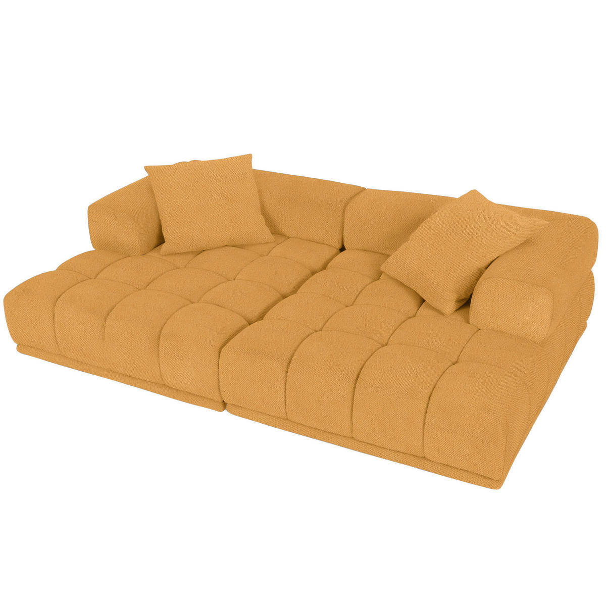 SOFAELEMENT in Plüsch Currygelb  - Currygelb/Schwarz, Konventionell, Kunststoff/Textil (125/66/155cm) - Carryhome