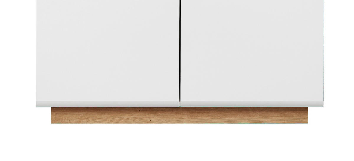 HIGHBOARD Weiss, Eiche Artisan  110/136/40 cm  - Weiss/Anthrazit, Design, Glas/Holzwerkstoff (110/136/40cm) - Stylife