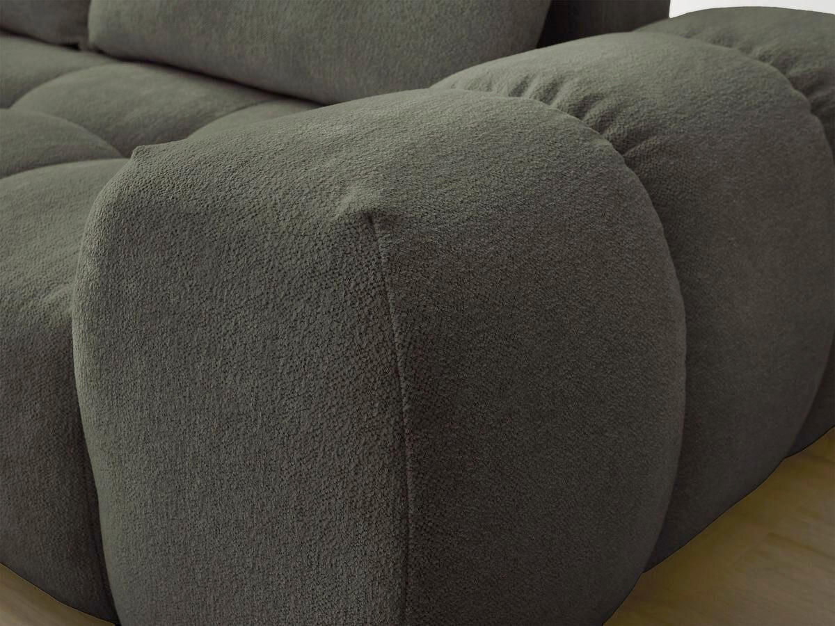 ECKSCHLAFSOFA EVEREST  mit Rücken echt, Armteil links, Armteil rechts Flachgewebe Grün  - Schwarz/Grün, MODERN, Kunststoff/Textil (320/212cm)