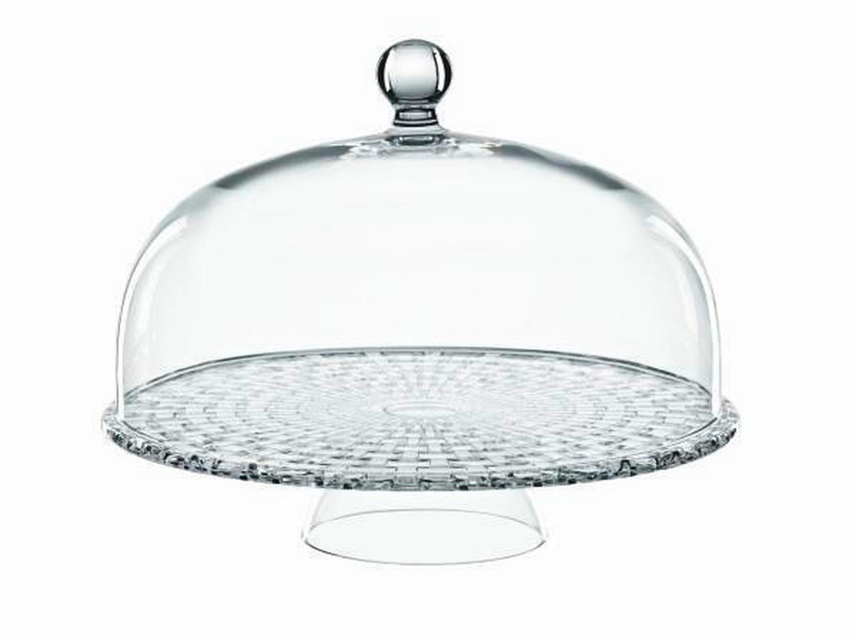 KROŽNIK ZA TORTO S POKROVOM  Bossa Nova    33,9/33,9/22,8 cm         - prozorno, Konvencionalno, steklo (33,9/33,9/22,8cm) - Nachtmann