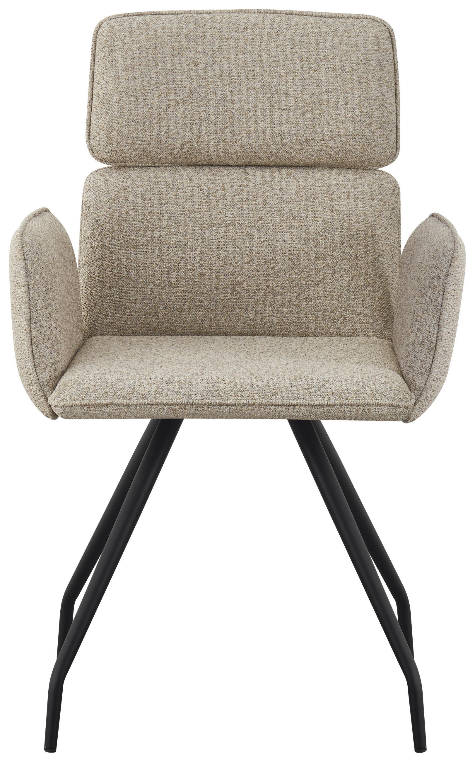 ARMLEHNSTUHL  in Eisen Webstoff  - Beige/Schwarz, Design, Textil/Metall (58/90/62cm) - Stylife